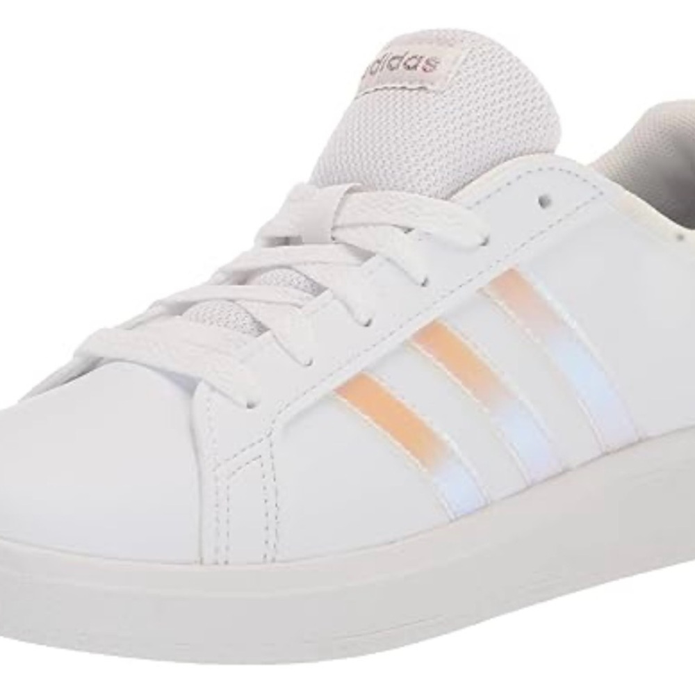Adidas Grad Court 2.0 with metallic pink/peach strips